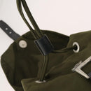 PRADA Backpack Nylon Khaki Silver Auth 174854-10