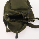 PRADA Backpack Nylon Khaki Silver Auth 174854-22