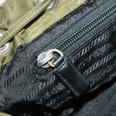 PRADA Backpack Nylon Khaki Silver Auth 174854-26