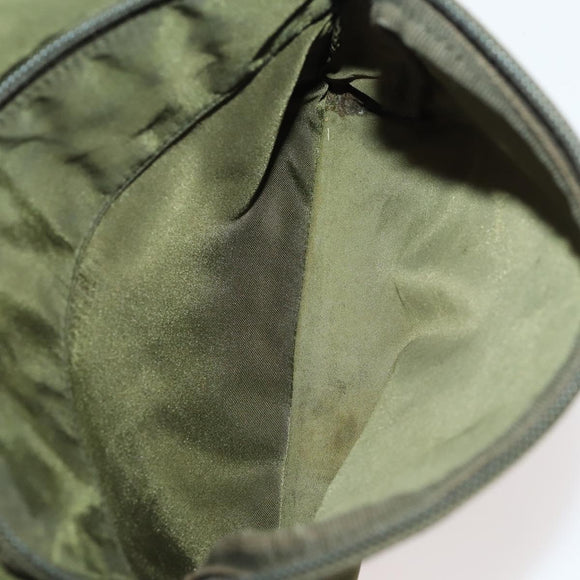 PRADA Backpack Nylon Khaki Silver Auth 174854
