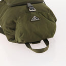 PRADA Backpack Nylon Khaki Silver Auth 174854-6