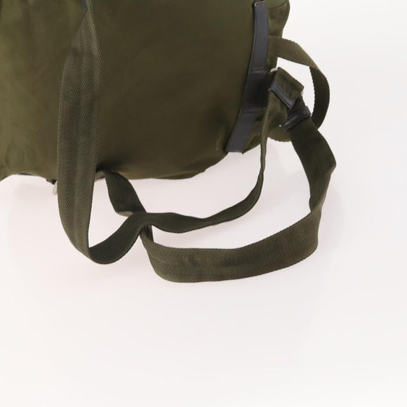 PRADA Backpack Nylon Khaki Silver Auth 174854