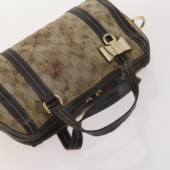GUCCI GG Supreme GG Crystal Hand Bag PVC 3 Set Beige Auth 174861