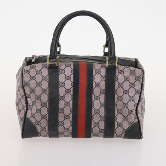 GUCCI GG Supreme GG Crystal Hand Bag PVC 3 Set Beige Auth 174861