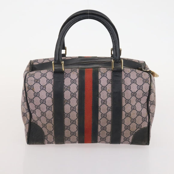 GUCCI GG Supreme GG Crystal Hand Bag PVC 3 Set Beige Auth 174861