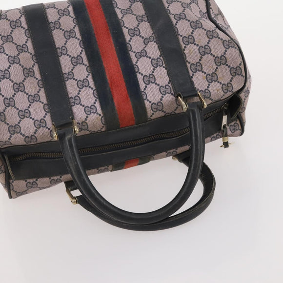 GUCCI GG Supreme GG Crystal Hand Bag PVC 3 Set Beige Auth 174861