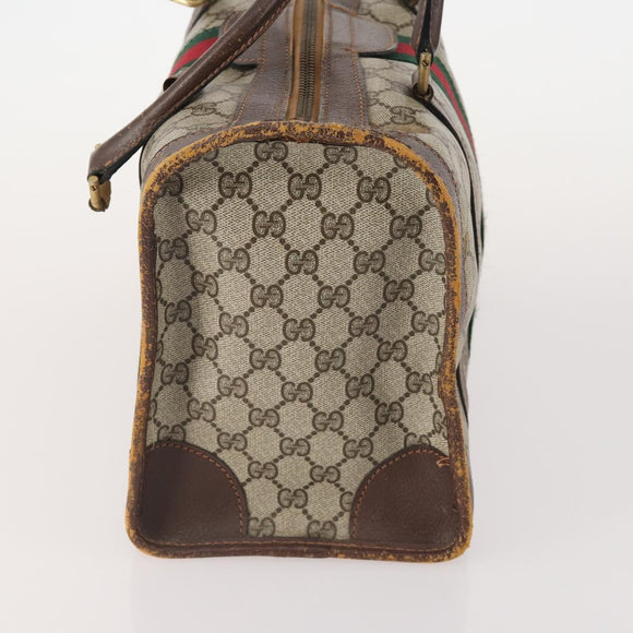 GUCCI GG Supreme GG Crystal Hand Bag PVC 3 Set Beige Auth 174861