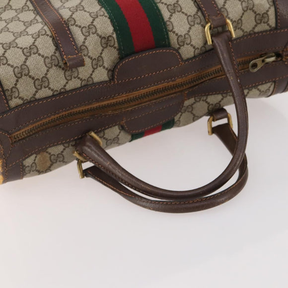 GUCCI GG Supreme GG Crystal Hand Bag PVC 3 Set Beige Auth 174861