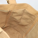 Coach Tote Bag Leather Beige Gold Auth 174865-18