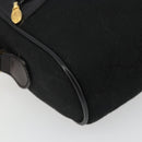 GUCCI GG Canvas Web Sherry Line Shoulder Bag Black Gold Auth 174868A-11