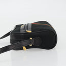 GUCCI GG Canvas Web Sherry Line Shoulder Bag Black Gold Auth 174868A-5