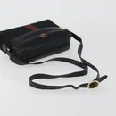 GUCCI GG Canvas Web Sherry Line Shoulder Bag Black Gold Auth 174868A-7