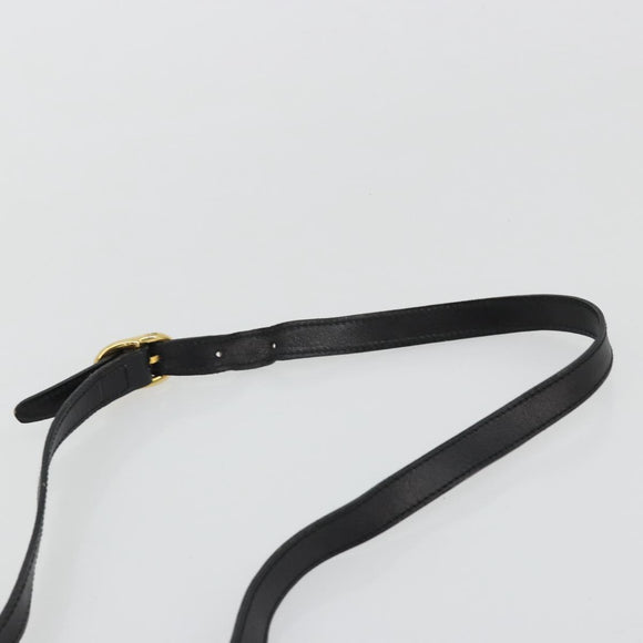 GUCCI GG Canvas Web Sherry Line Shoulder Bag Black Gold Auth 174868A