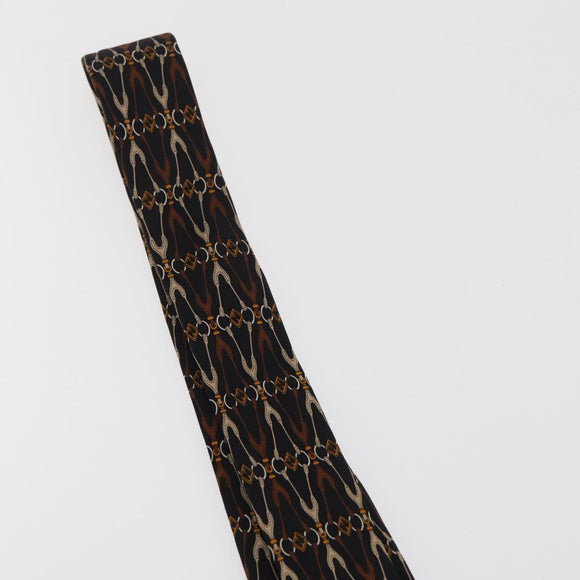 FENDI Necktie Silk Black Auth 174882A