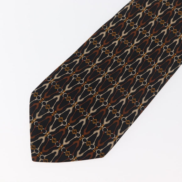 FENDI Necktie Silk Black Auth 174882A