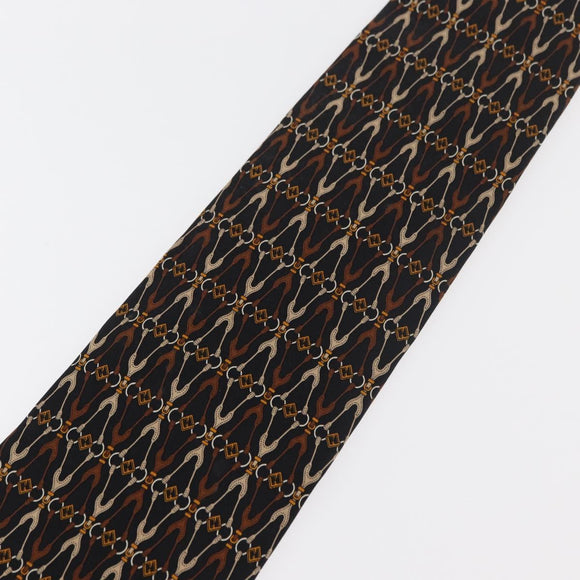 FENDI Necktie Silk Black Auth 174882A