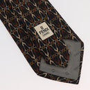 FENDI Necktie Silk Black Auth 174882A-8