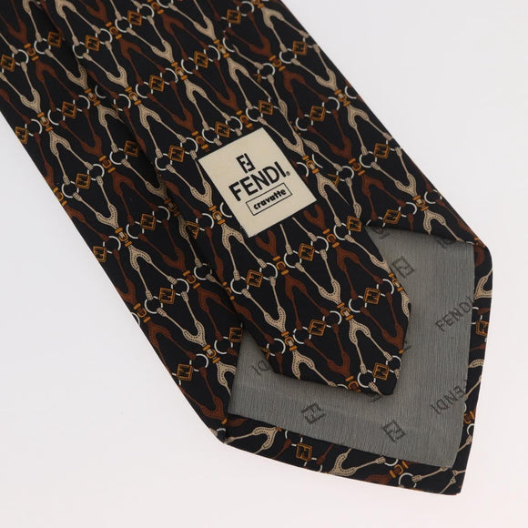 FENDI Necktie Silk Black Auth 174882A