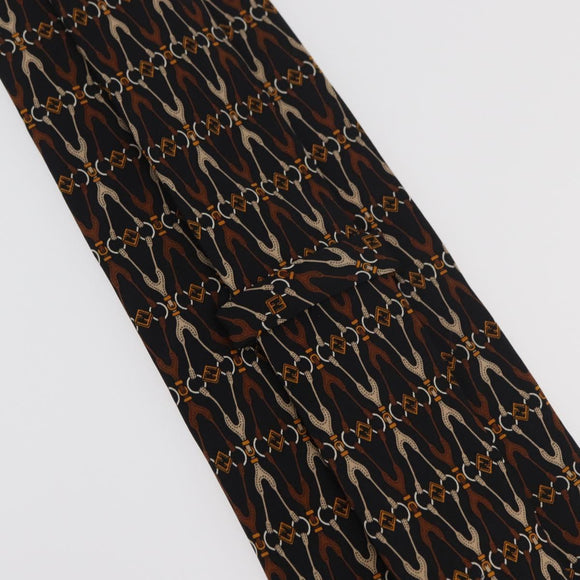 FENDI Necktie Silk Black Auth 174882A