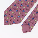 HERMES Necktie Silk Pink Auth 174884A-3