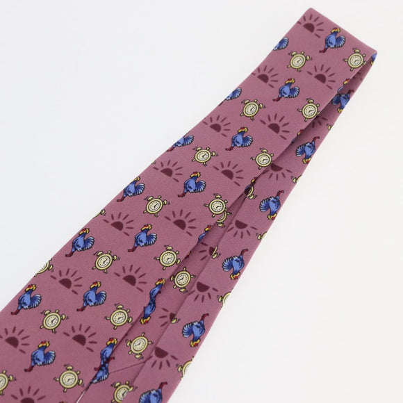 HERMES Necktie Silk Pink Auth 174884A