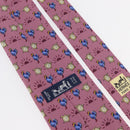 HERMES Necktie Silk Pink Auth 174884A-9