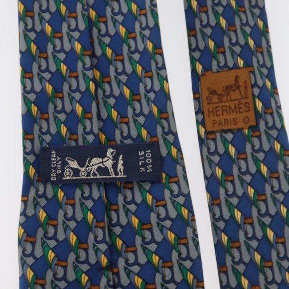 HERMES Necktie Silk Blue Auth 174885A