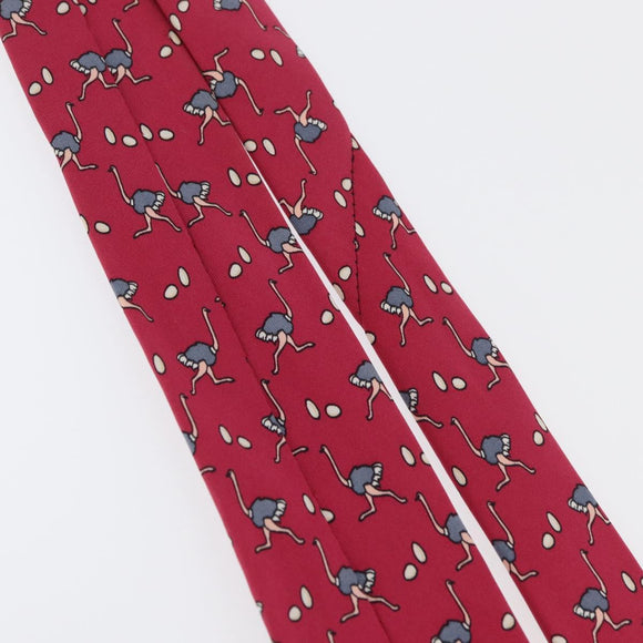 HERMES Necktie Silk Red Auth 174886