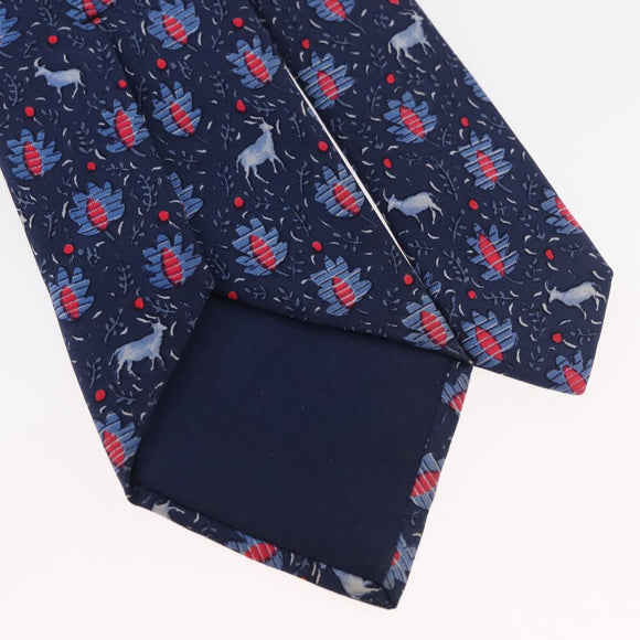 HERMES Necktie Silk Blue Auth 174887