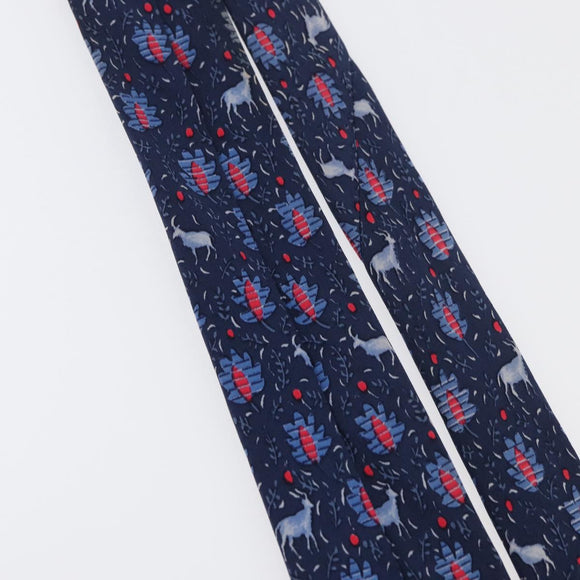 HERMES Necktie Silk Blue Auth 174887