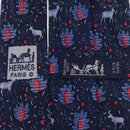HERMES Necktie Silk Blue Auth 174887-15