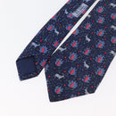 HERMES Necktie Silk Blue Auth 174887-3