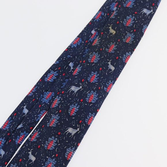 HERMES Necktie Silk Blue Auth 174887