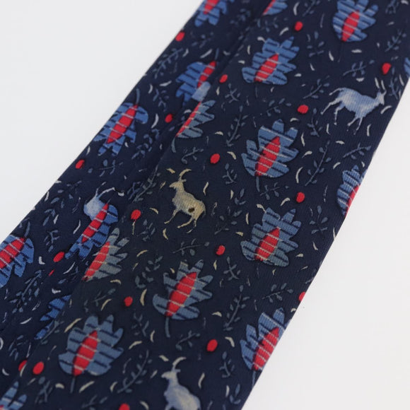 HERMES Necktie Silk Blue Auth 174887