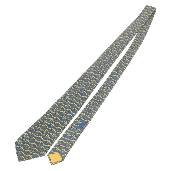 HERMES Necktie Silk Yellow Auth 174888A