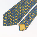 HERMES Necktie Silk Yellow Auth 174888A-3