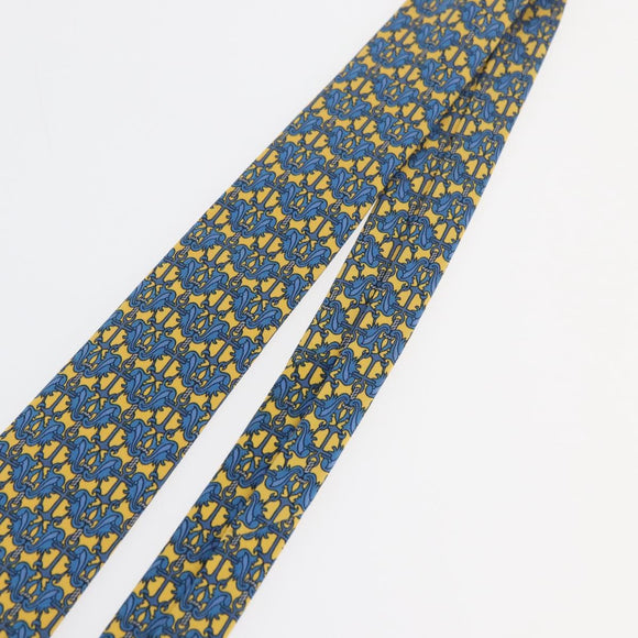 HERMES Necktie Silk Yellow Auth 174888A