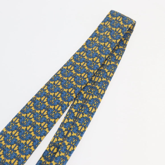 HERMES Necktie Silk Yellow Auth 174888A