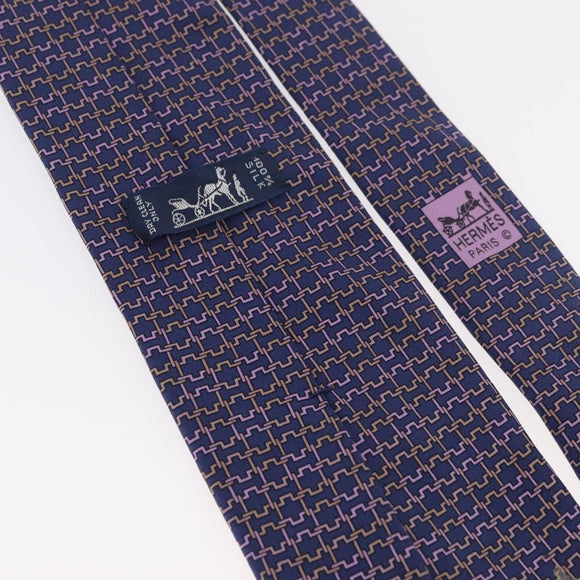 HERMES Necktie Silk Navy Auth 174890A