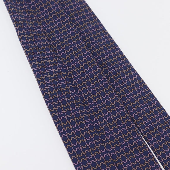 HERMES Necktie Silk Navy Auth 174890A
