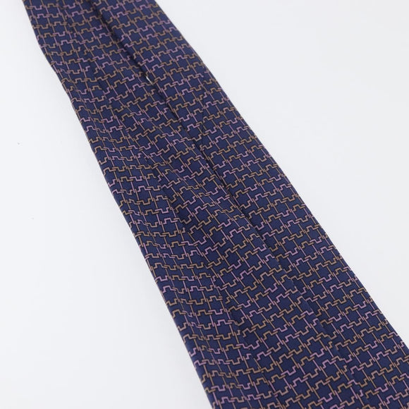 HERMES Necktie Silk Navy Auth 174890A