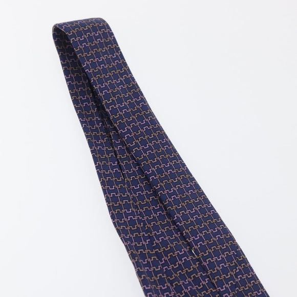 HERMES Necktie Silk Navy Auth 174890A