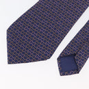 HERMES Necktie Silk Navy Auth 174890A-3