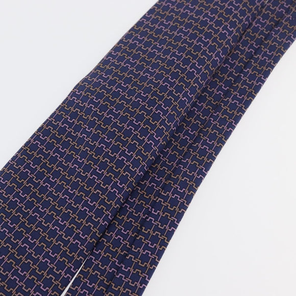 HERMES Necktie Silk Navy Auth 174890A