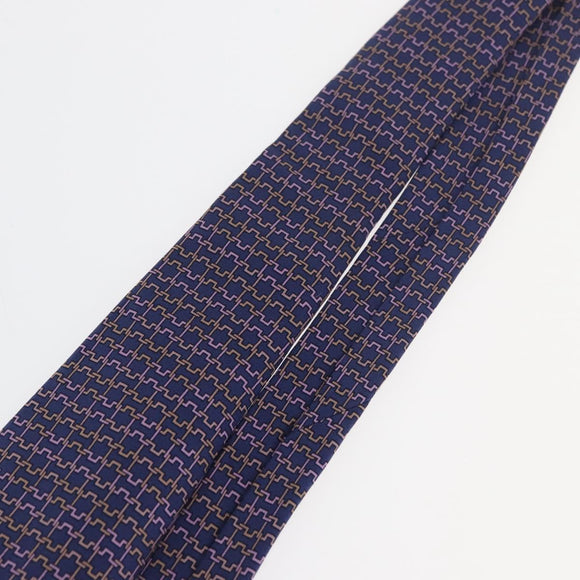 HERMES Necktie Silk Navy Auth 174890A