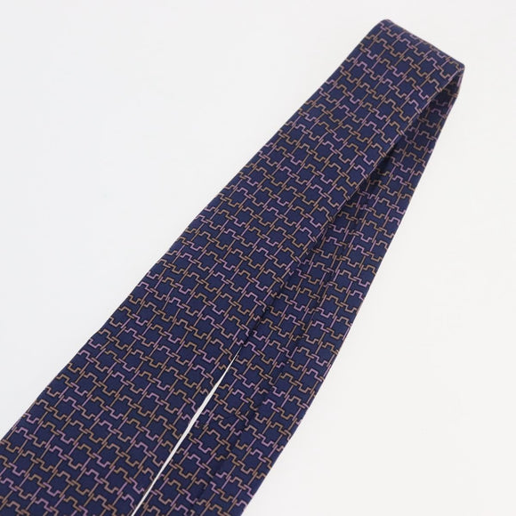 HERMES Necktie Silk Navy Auth 174890A