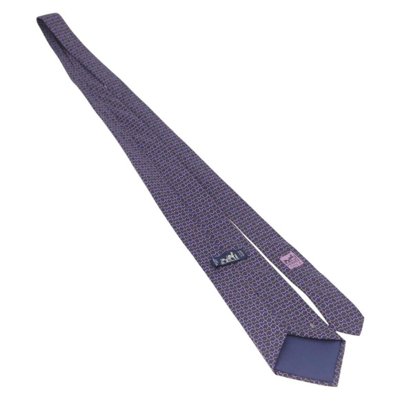 HERMES Necktie Silk Navy Auth 174890A