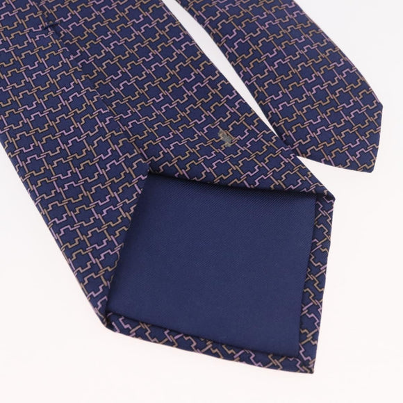 HERMES Necktie Silk Navy Auth 174890A