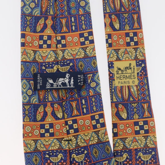 HERMES Necktie Silk Blue Auth 174892