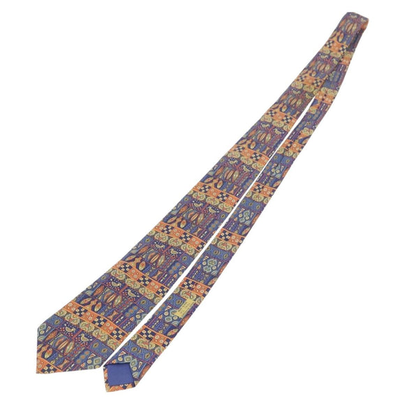 HERMES Necktie Silk Blue Auth 174892